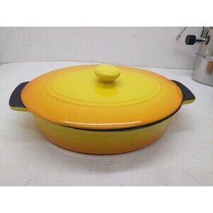 Parini Flameproof Oval Casserole Baking Dish with Lid Pre-owned 12"x8"